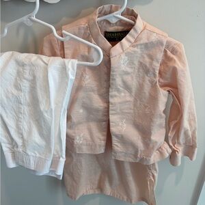 Shahbaleh Toddler Boys Pakistani Kurta Shalwar with Vest 3 pc set 2T